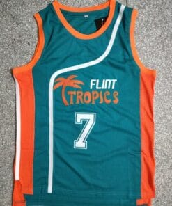 Alternative view of Semi Pro Flint Tropics #7 Coffee Black Movie Basketball Jersey