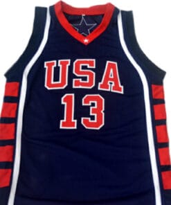 Alternative view of Tim Duncan #13 Team USA New Basketball Jersey Navy Blue