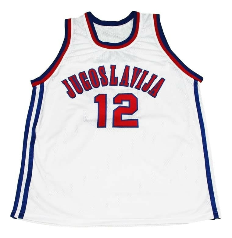 Vlade Divac #12 Jugoslavija Yugoslavia New Basketball Jersey White - Image 2