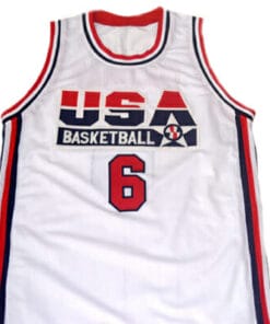 Alternative view of Derrick Coleman #6 Team USA Basketball Jersey White