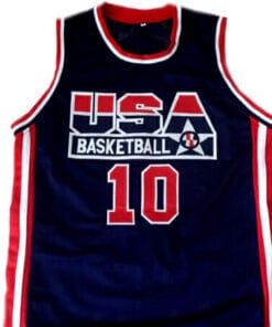 Alternative view of Reggie Miller #10 Team USA Basketball Jersey Navy Blue