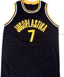 Alternative view of Toni Kucok #7 Jugoplastika Yugoslavia Basketball Jersey Black