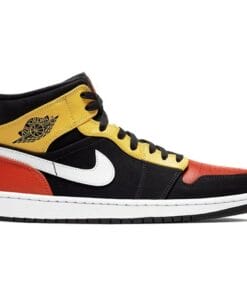 Air Jordan 1 Mid Black Amarillo Orange