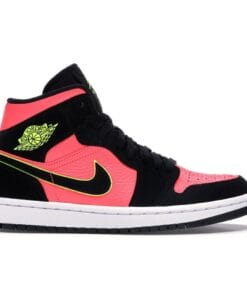 Air Jordan 1 Mid Black Hot Punch (W)
