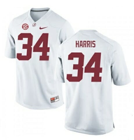 Alabama Crimson Tide #34 Damien Harris NCAA Football Jersey White