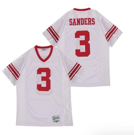 Barry Sanders #3 Wichita High School Football Jersey White