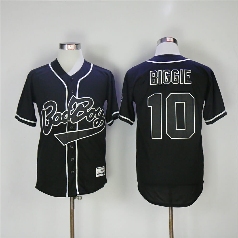 Biggie #10 Bad Boy Movie Baseball Jersey Black