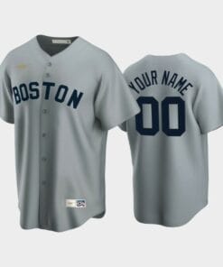 Boston Red Sox Cooperstown Custom Name Number Baseball Jersey Gray