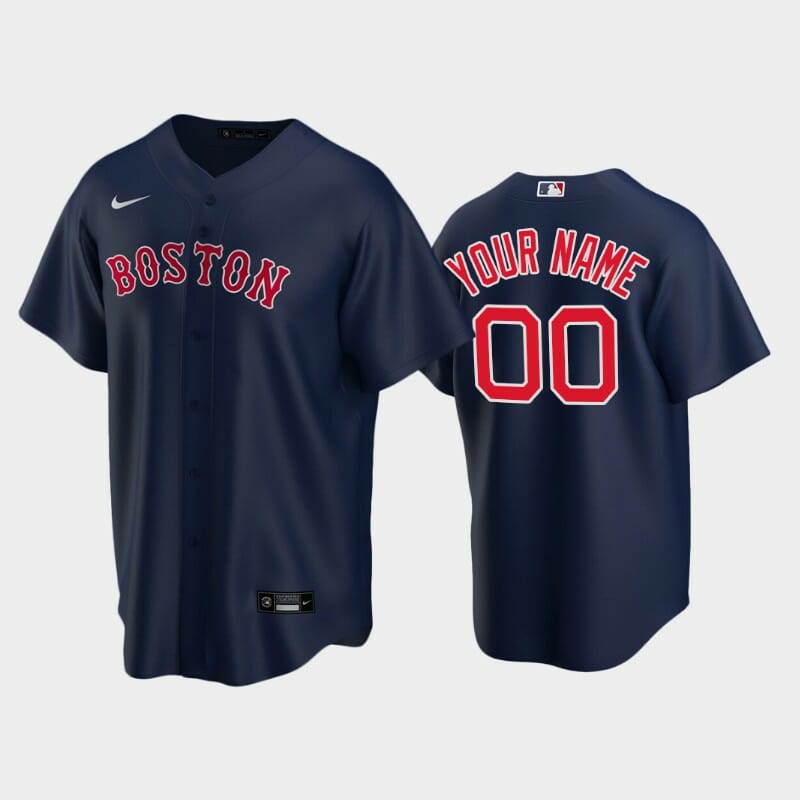 Boston Red Sox Replica Custom Name Number Baseball Jersey Navy