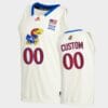 Custom Name Number Kansas Jayhawks Cream College Basketball New Season League Patch Jersey