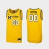 Custom Name Number Michigan Wolverines Maize Replica 1989 Throwback College Basketball Jersey