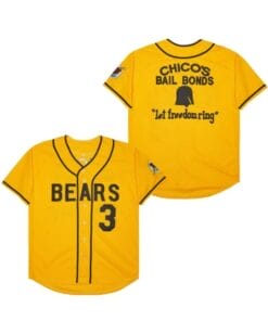 Chico Bail Bonds Bad News Bears Baseball Jersey Yellow