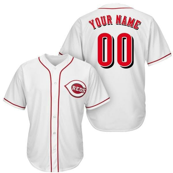 Cincinnati Reds Customizable Custom Baseball Jersey White
