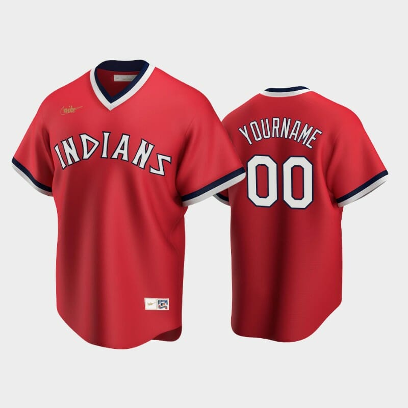 Cleveland Indians Custom Name Number Coolbase Baseball Jersey Red
