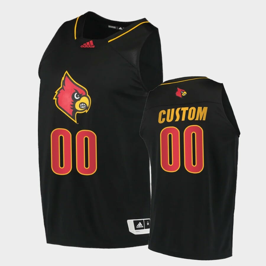 Custom Name Number Louisville Cardinals Black Alternate College Basketball Jersey