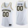 Custom Name Number Michigan Wolverines White College Basketball Jersey