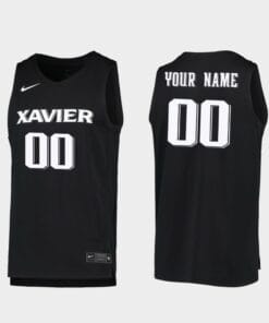 Custom Name Number Xavier Musketeers Black Replica College Basketball Jersey