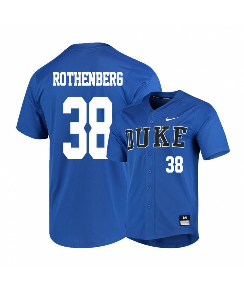 Duke Blue Devils 38 Michael Rothenberg Blue Elite Baseball Jersey