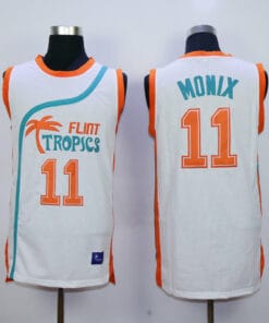 Flint Tropics #11 Monix Basketball Jersey White