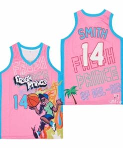 Fresh Prince #14 Smith Movie Basketball Jersey Pink