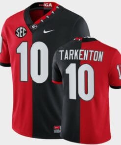 Georgia Bulldogs #10 Fran Tarkenton Red Black Split Edition 100th Season Alumni Jersey