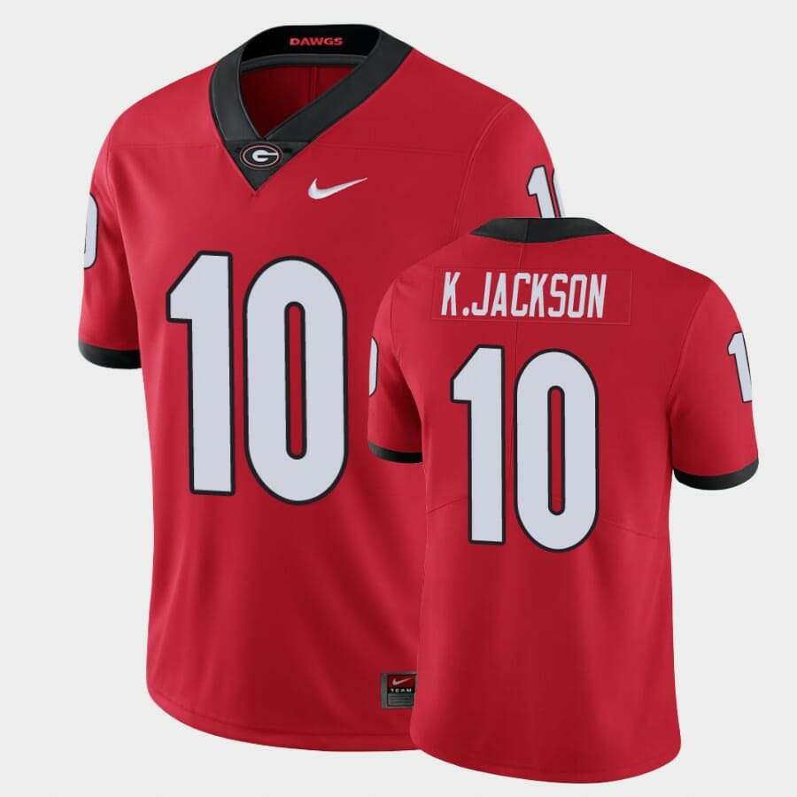 Georgia Bulldogs K.Jackson Jersey #10 Red Limited Football