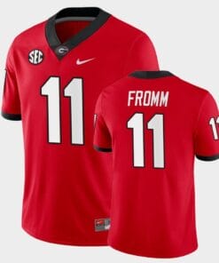 Georgia Bulldogs #11 Jake Fromm Red College Football Home Game Jersey
