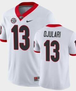 Georgia Bulldogs #13 Azeez Ojulari White Game College Football Jersey