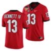Georgia Bulldogs Bennett Jersey #13 2021 Orange Bowl Jersey Red College Football