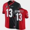 Georgia Bulldogs #13 Stetson Bennett Red Black Split Edition Mascot 100th Anniversary Jersey