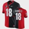 Georgia Bulldogs #18 JT Daniels Red Black Split Edition Mascot 100th Anniversary Jersey