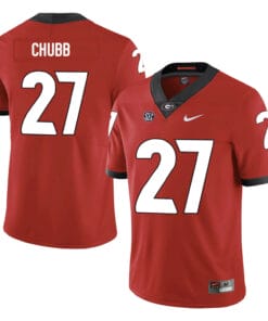 Georgia Bulldogs #27 Nick Chubb College Football Jersey Red