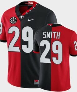 Georgia Bulldogs #29 Christopher Smith Red Black Split Edition Mascot 100th Anniversary Jersey