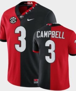 Georgia Bulldogs #3 Tyson Campbell Red Black Split Edition 100th Season Alumni Jersey