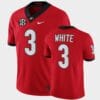Georgia Bulldogs #3 Zamir White Red College Football Game Jersey