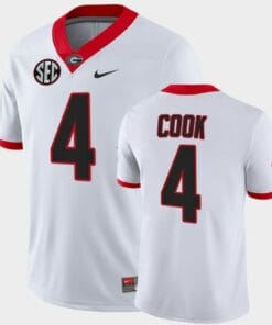 Georgia Bulldogs #4 James Cook White College Football Game Jersey