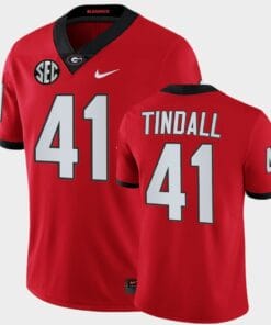 Georgia Bulldogs #41 Channing Tindall Red College Football Game Jersey