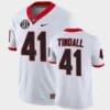 Georgia Bulldogs #41 Channing Tindall White College Football Game Jersey