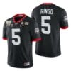 Georgia Bulldogs Ringo Jersey #5 3-Times CFP National Champions Black Alternate Uniform
