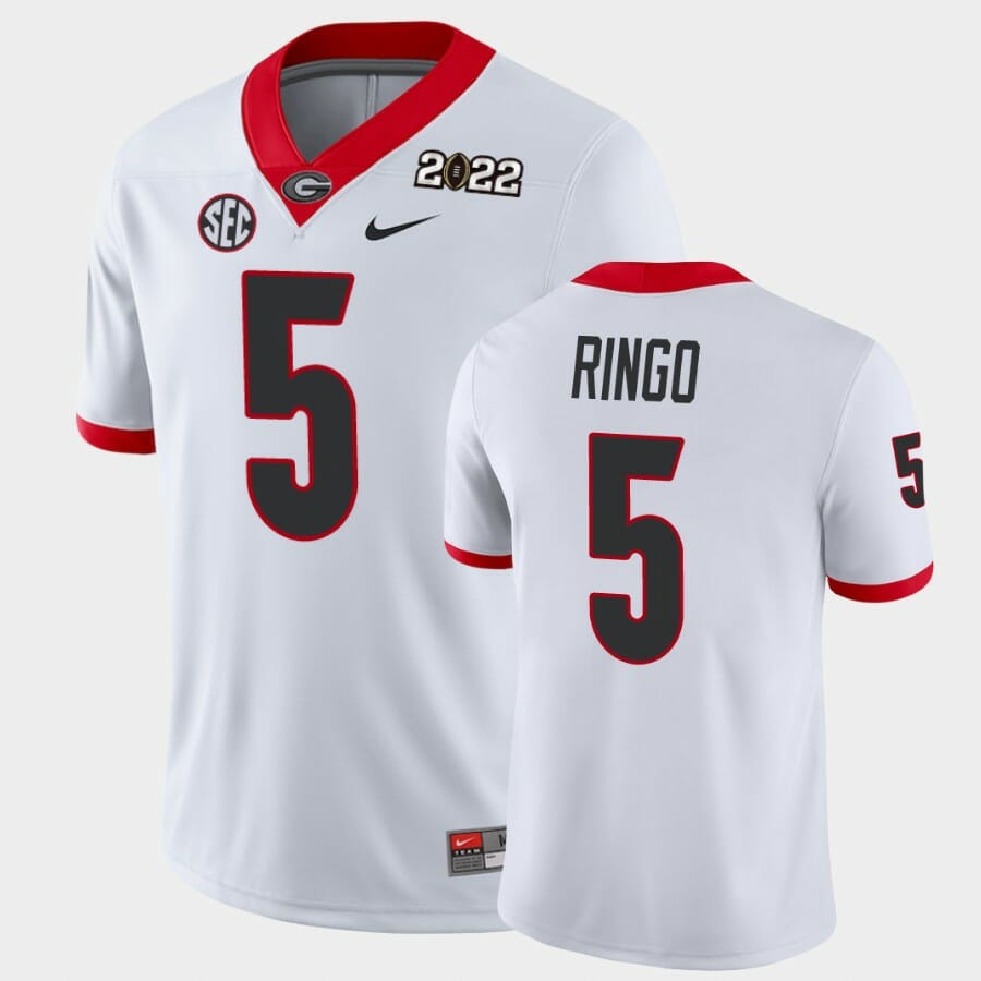UGA Kelee Ringo Football Jersey #5 White 2021 National Champions Game