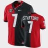 Georgia Bulldogs #7 Matthew Stafford Red Black Split Edition 100th Season Alumni Jersey