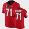 Georgia Bulldogs #71 Andrew Thomas Red College Football Alumni Jersey