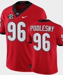 Bulldogs Jack Podlesny Jersey #96 Red College Football Game