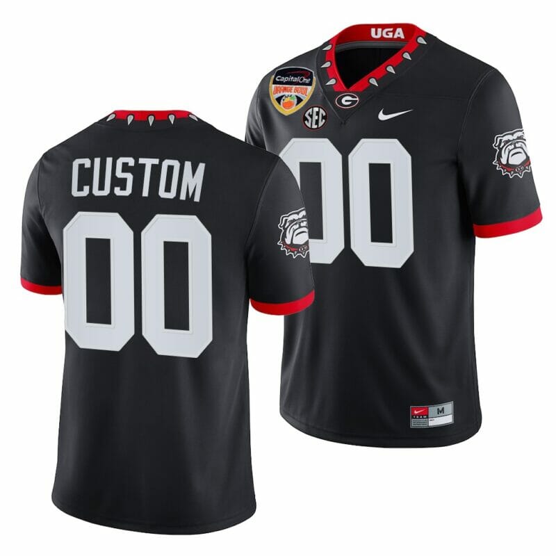 Georgia Football Jersey Custom 2021 Orange Bowl Black College Playoff