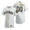 Houston Astros Custom Name Number Flexbase Baseball Jersey White Gold