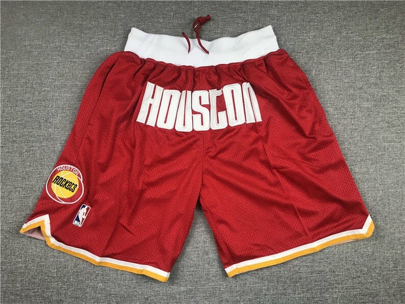 Houston Rockets Men Shorts Vintage Short Stitched Red