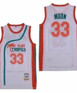 Jackie Moon #33 Flint Tropics White Basketball Jersey
