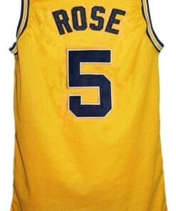 Jalen Rose #5 Custom College Basketball Jersey New Sewn Yellow