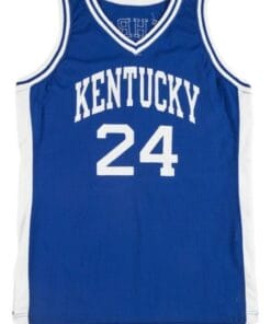 Alternative view of Jamal Mashburn #24 College Basketball Jersey New Sewn Blue