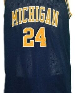 Jimmy King #24 College Retro Basketball Jersey Sewn Navy Blue